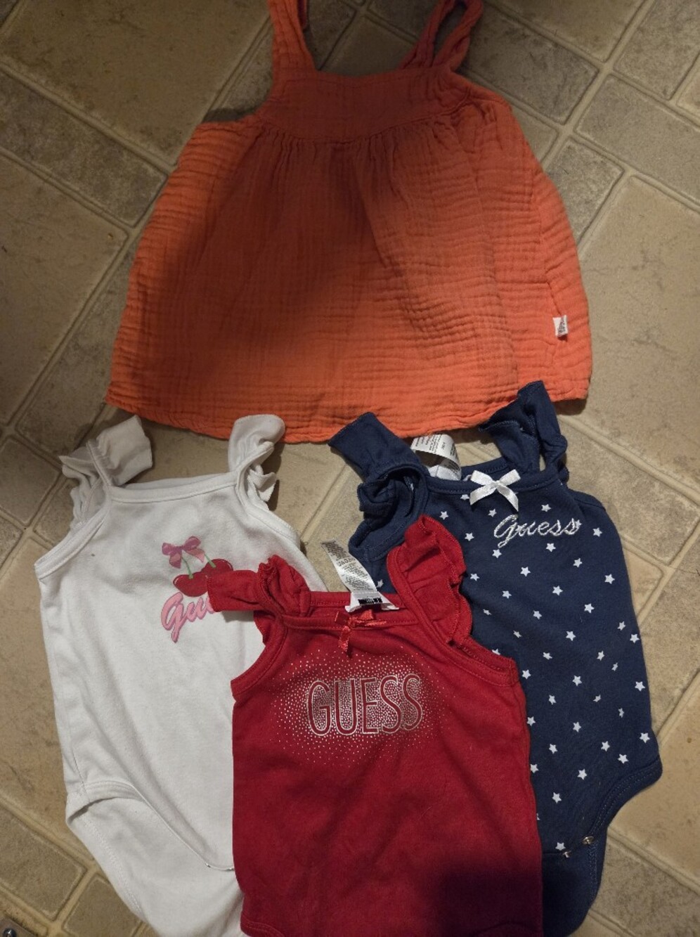 Guess Baby Tank Set - Red, Navy, White & Orange